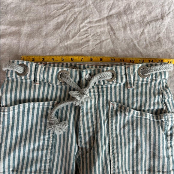 We the Free Moxie Railroad Low-Slung Jeans in Minty Stripe Size 25 (28in) - Picture 5 of 6